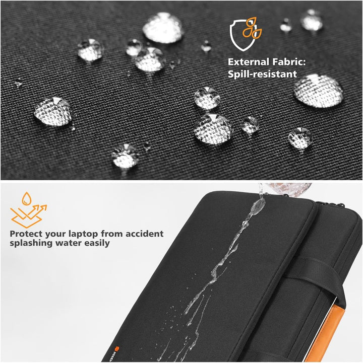 Work/travel laptop shoulder bag, water-resistant, 360° protective interior protection.
