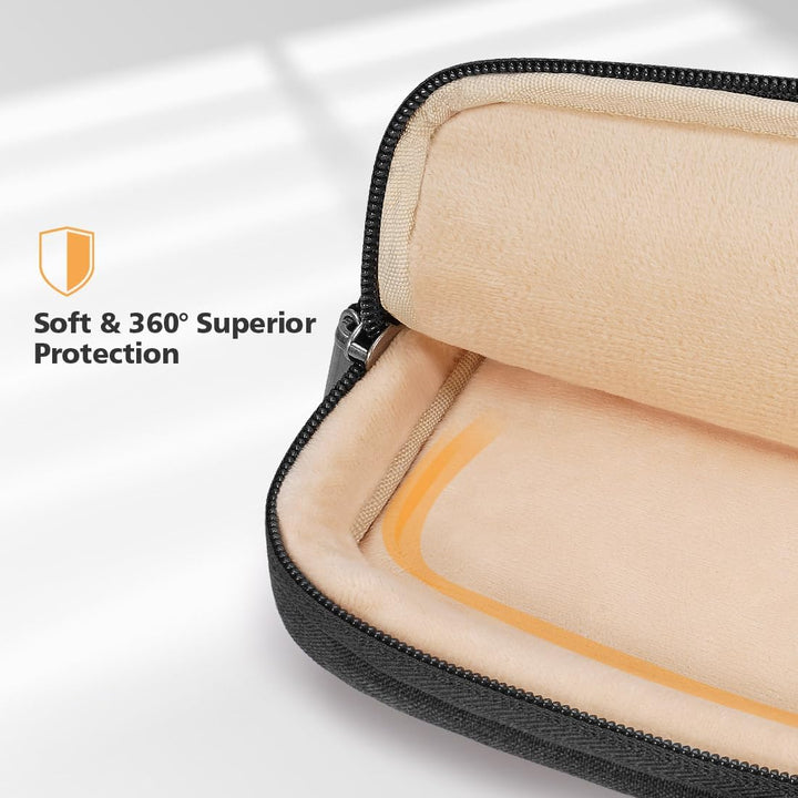 Water-resistant laptop bag with padded shoulder strap, 360° protective interior.
