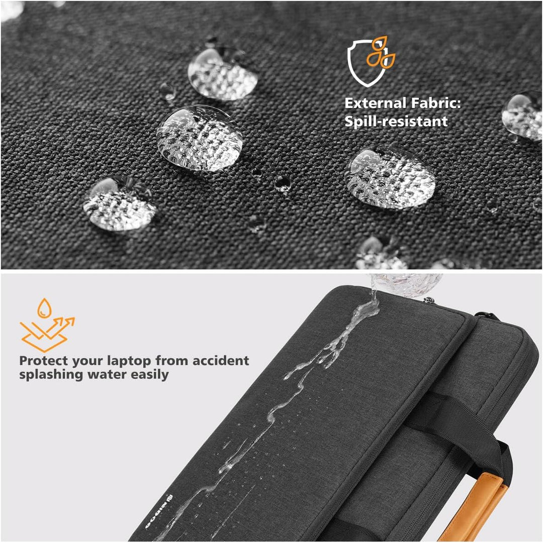 Travel-ready water-resistant laptop shoulder bag, 360° protective design for adventurers.