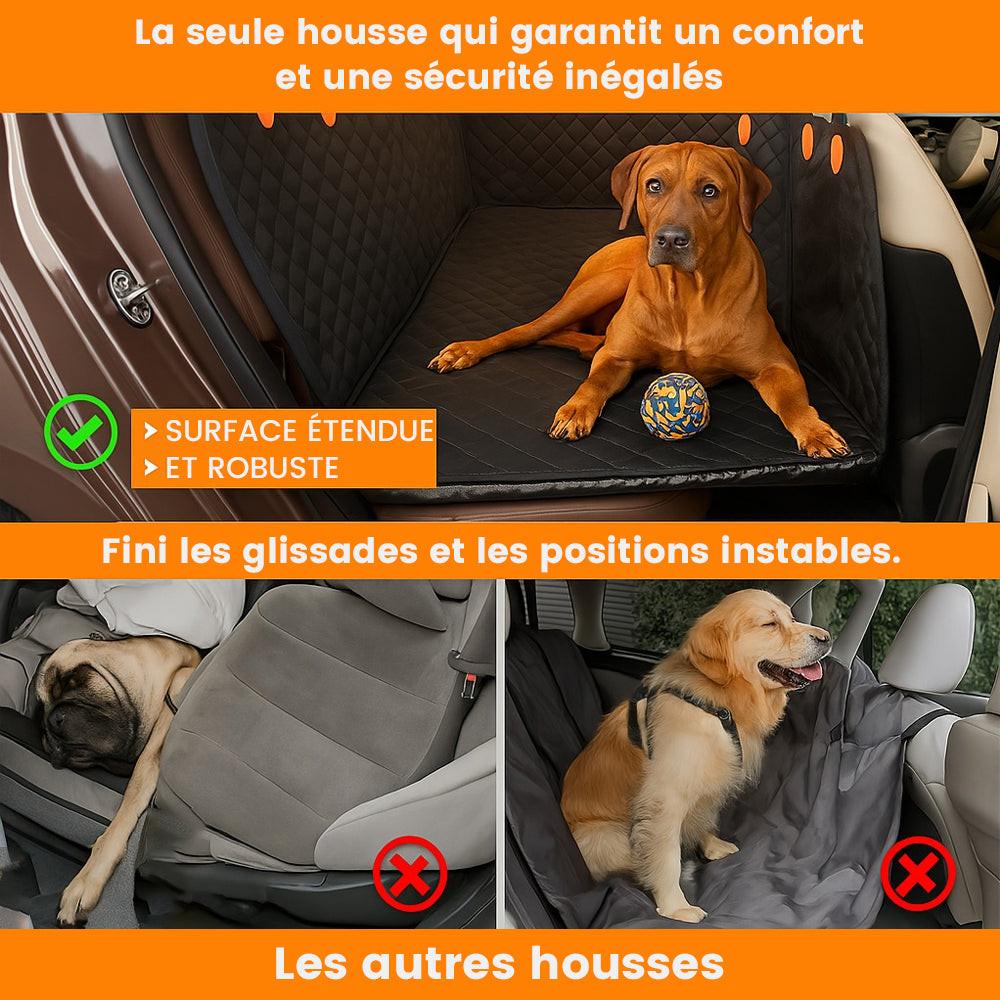 Heavy-duty waterproof dog car seat protector, a durable pet hammock & back seat cover for auto adventures.