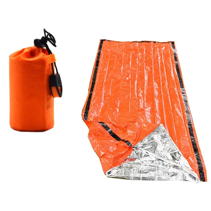Durable waterproof survival bivy bag, provides thermal insulation for outdoor emergencies & camping.