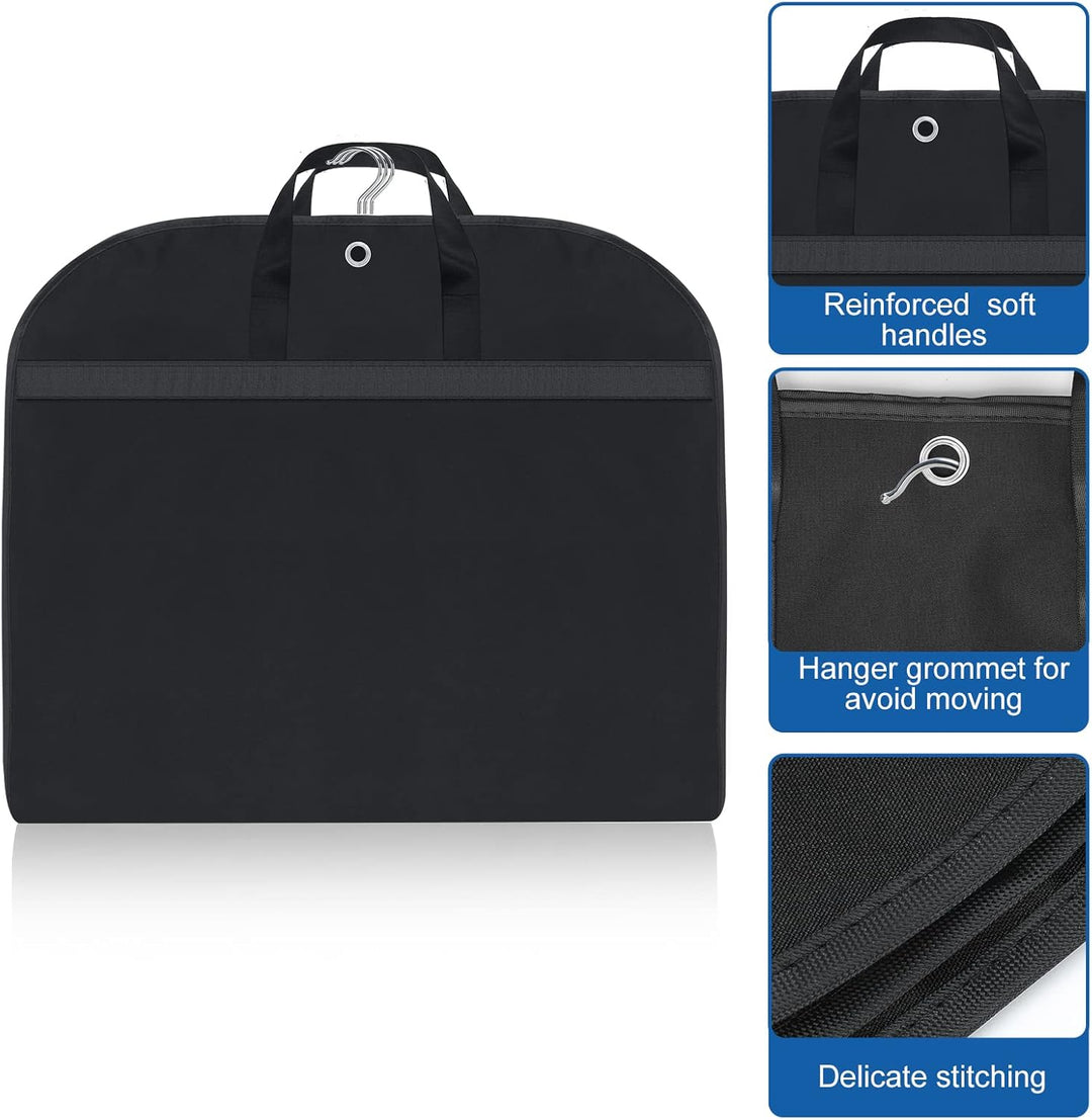 Durable waterproof garment bags (2-pack) for men's & women's suits, dresses & other clothing storage.