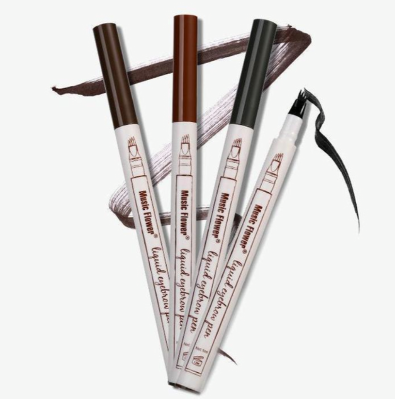Cosmetic waterproof microblading eyebrow pen ensures natural, lasting, smudge-proof brows. Ideal brow definer.