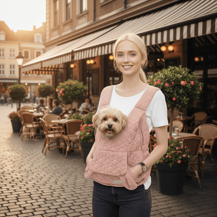 Portable dog carrier for small breeds, waterproof travel bag ensuring comfort & security on the go.