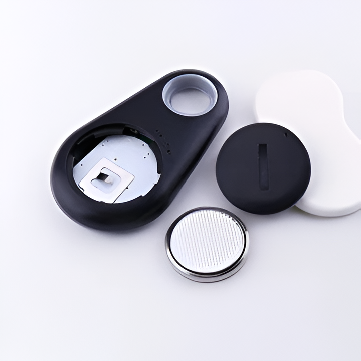 Waterproof smart GPS tracker on a pet's collar near water. Essential dog & cat safety & anti-loss device.