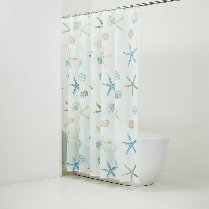 Easy clean waterproof polyester shower curtain, ideal for any bathroom style