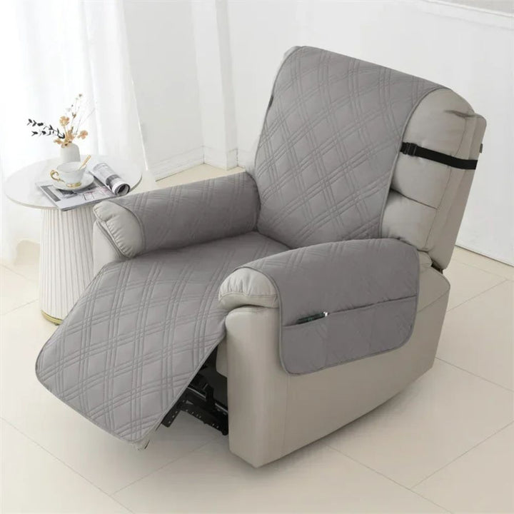Stylish quilted waterproof recliner cover, one-seat armchair protector for home decor. Pet friendly & washable.