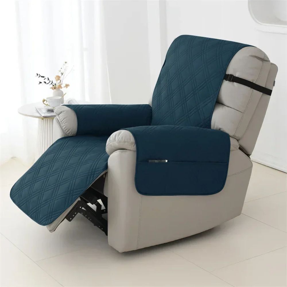 Protect your armchair with this waterproof quilted recliner slipcover. Pet friendly & machine washable furniture cover.