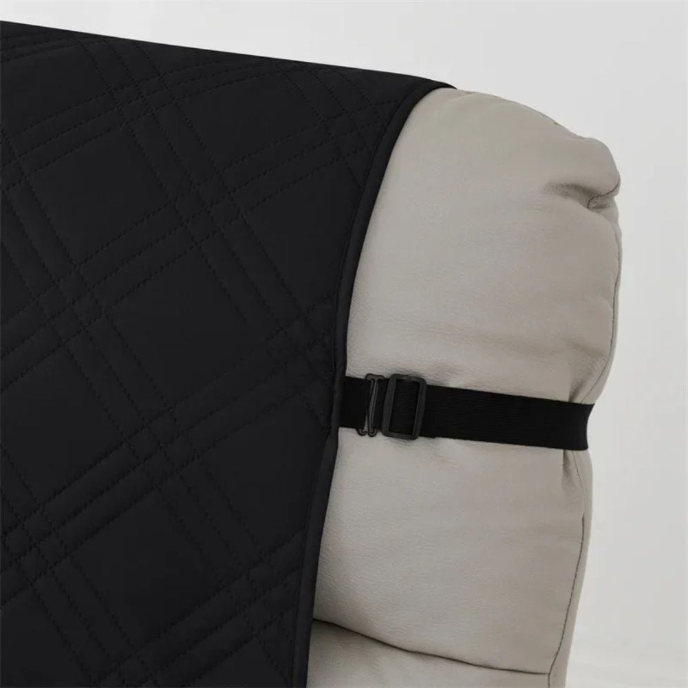 Quilted waterproof recliner chair slipcover. Armchair protector for one-seat, pet friendly & washable.