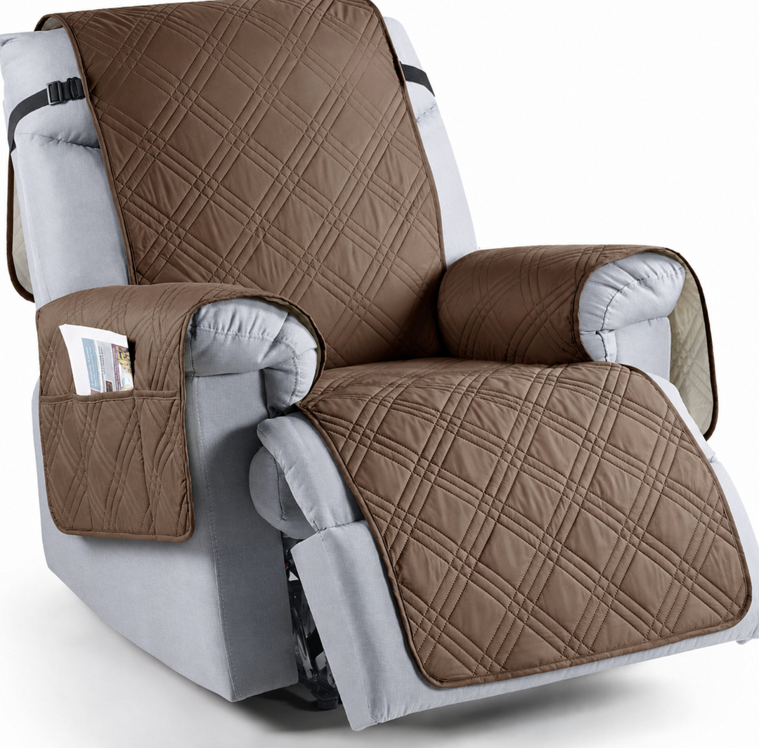 Anti-slip waterproof recliner cover for a secure fit, offering spill-proof furniture protection.