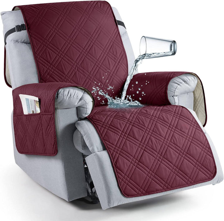 Washable waterproof recliner chair protector, ensuring easy clean & durable furniture protection.