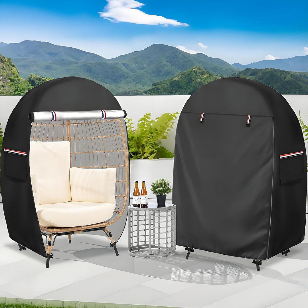 Stylish Solara egg swing chair cover, double zipper, safeguards against weather elements