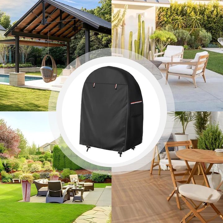 Egg chair cover with double zipper, Solara brand, ensuring complete waterproof protection