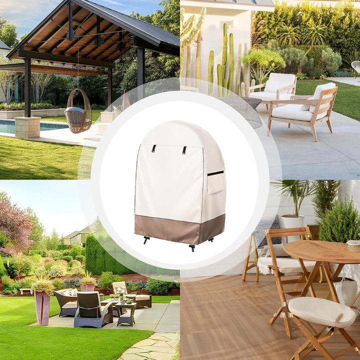 Durable waterproof egg chair cover, Solara brand, double zipper, outdoor patio accessory