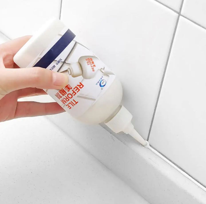 Waterproof tile grout repair gel. Seals & restores bathroom & kitchen tiles, preventing mold. DIY friendly.