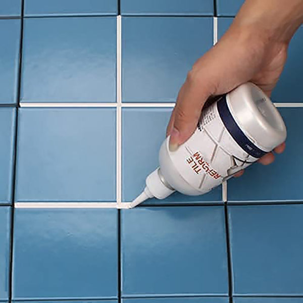 Mold resistant waterproof tile grout repair gel. Seals & protects bathroom & kitchen tiles from water damage.