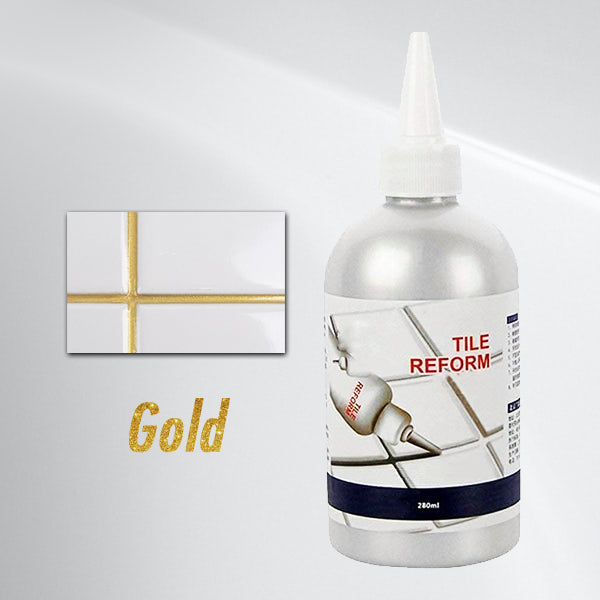 Waterproof tile grout repair & sealing gel. Restores tiles, prevents mold in bathrooms/kitchens. White, gold, silver.