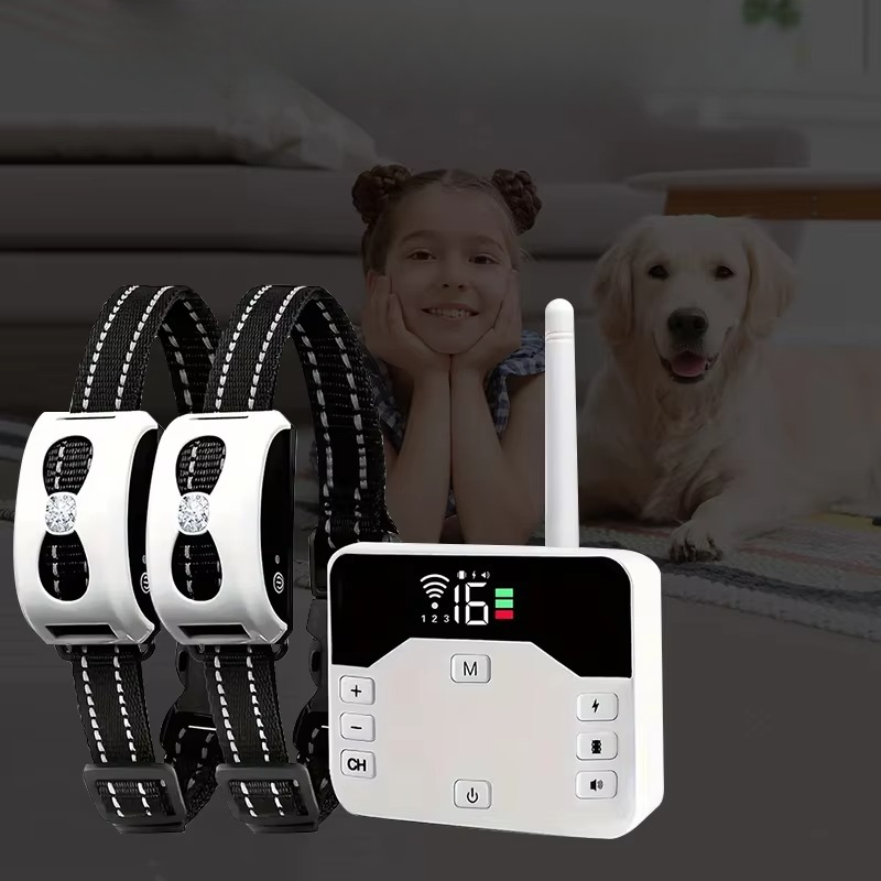 Waterproof wireless dog training collar for outdoor pet containment, safety, and behavior correction.