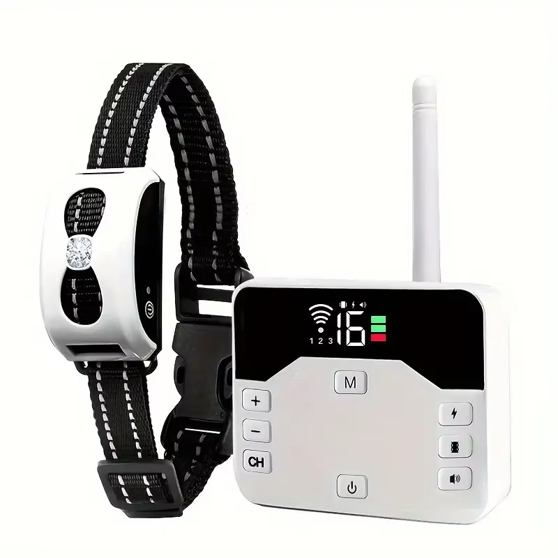 Keep your dog safe & trained with this waterproof wireless invisible fence collar for outdoor use.