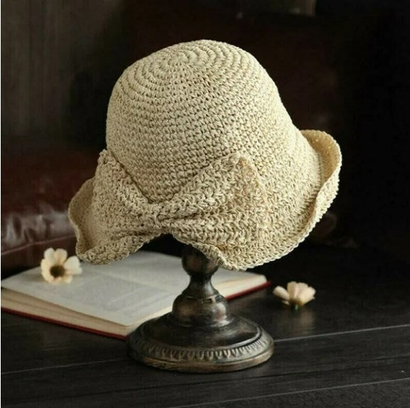 Close-up of a WaveShade Duo sun hat's curved brim, showing a solid color and texture, UV protection