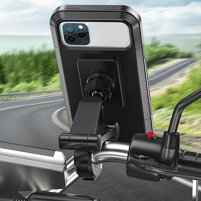 WeatherGuard waterproof phone holder for cycling & motorcycling adventures.