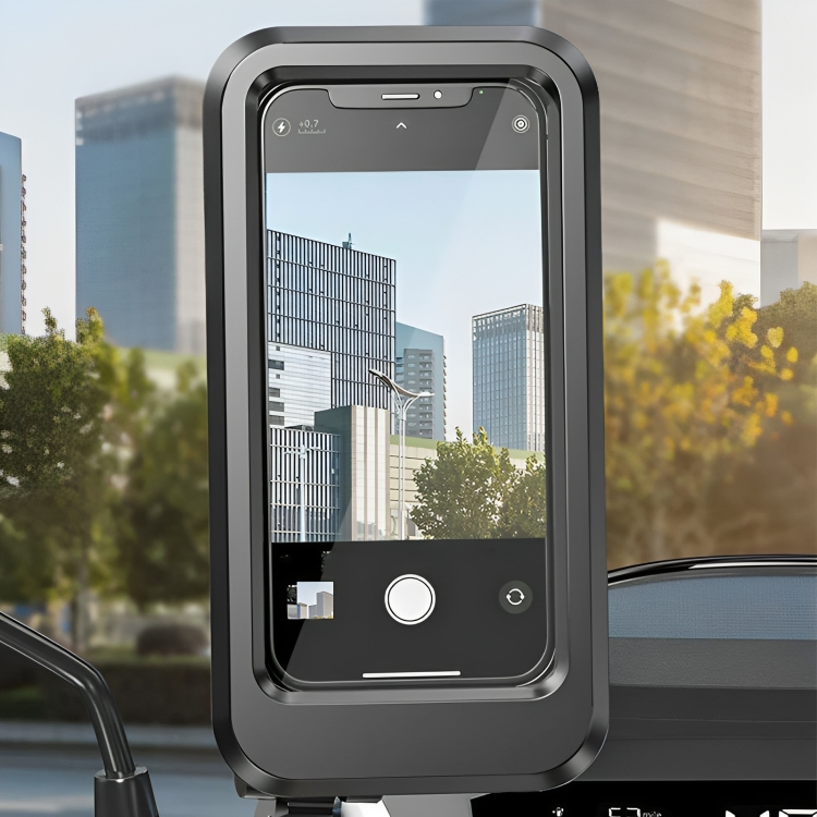 Enjoy navigation with this waterproof motorcycle phone mount, WeatherGuard.