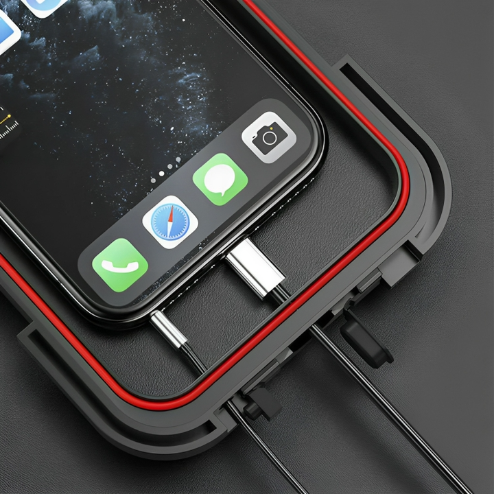 Outdoor tech: Waterproof phone mount, perfect for bicycle and moto navigation.