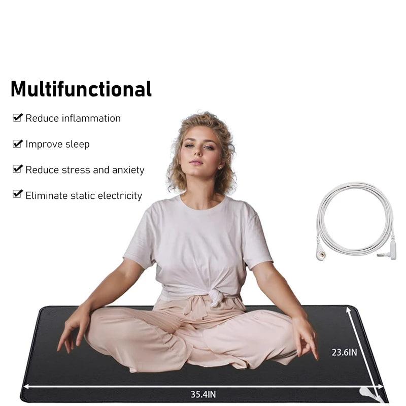 Earthing pad for bed, promoting natural health & stress relief.