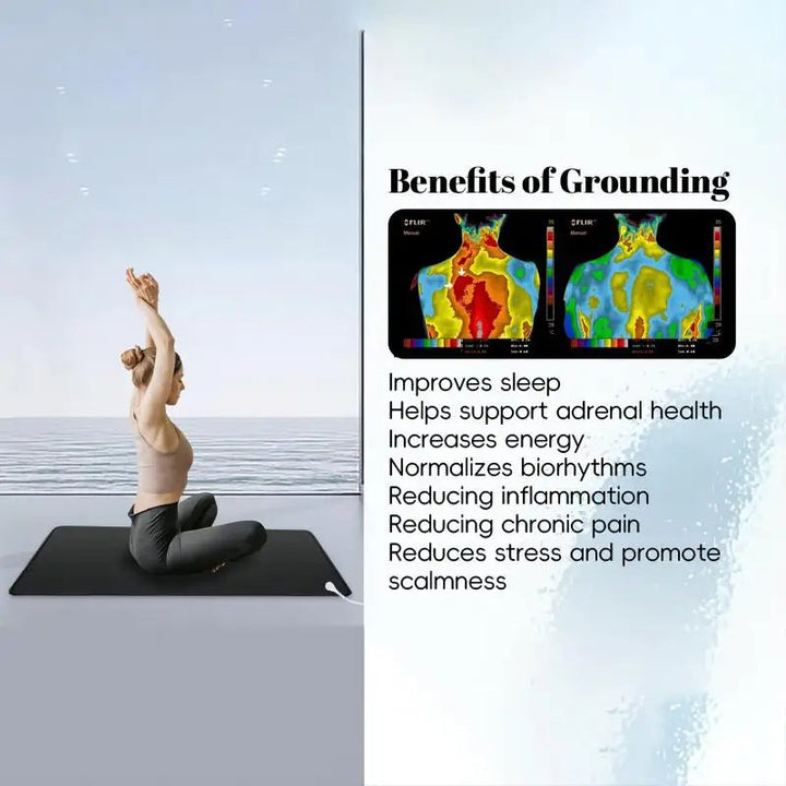 Natural health earthing mat, reducing stress & enhancing wellness.