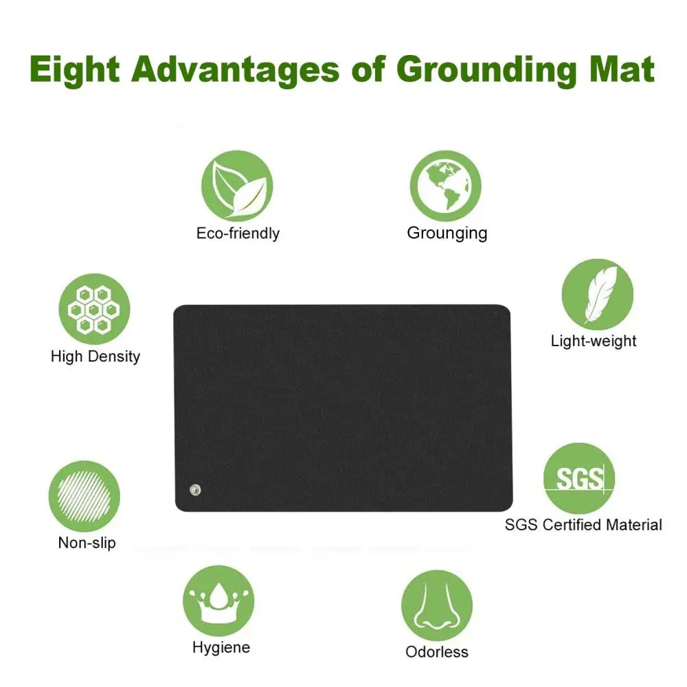 Grounding mat connecting you to earth for wellness & sleep.