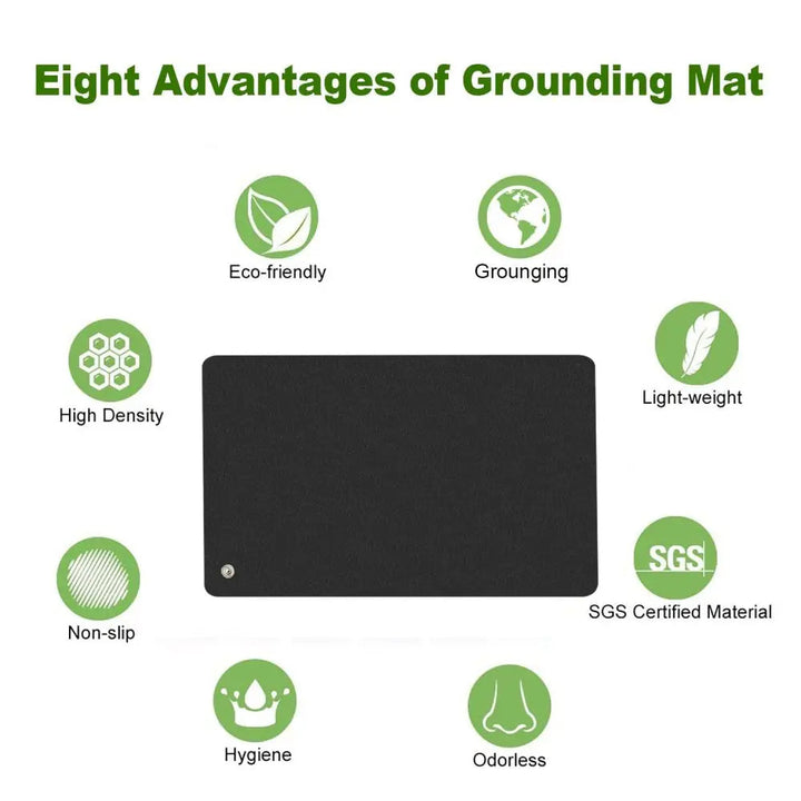 Grounding mat connecting you to earth for wellness & sleep.