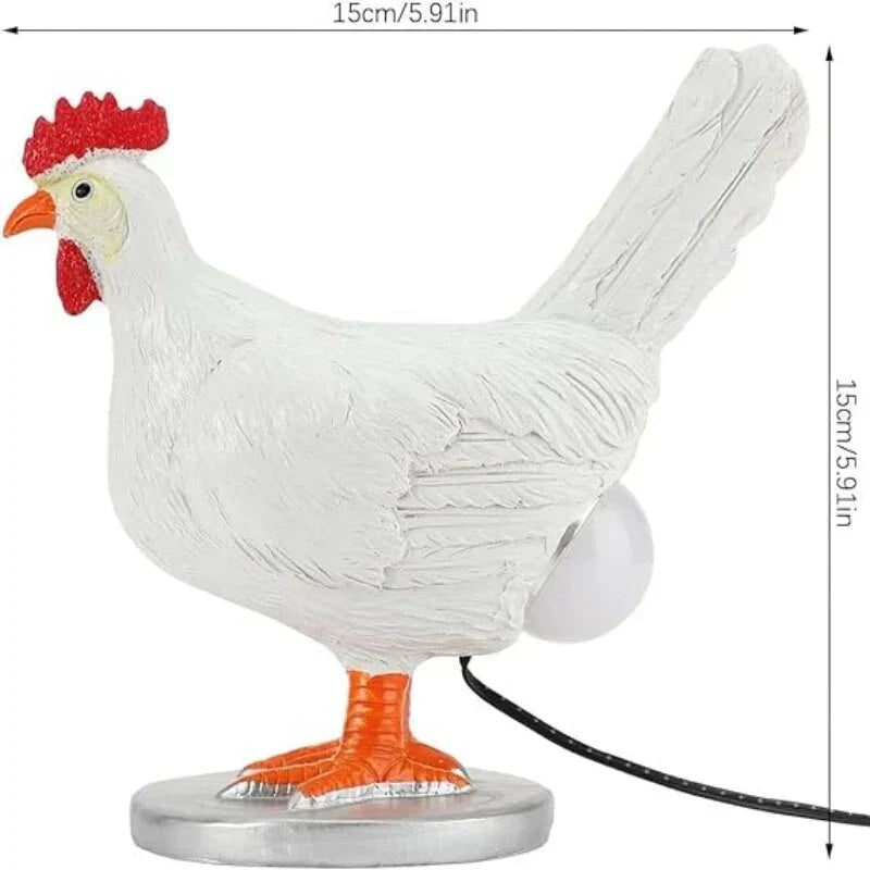 Adorable chicken LED night light, a charming battery-operated table lamp for whimsical home decor and unique gifts.