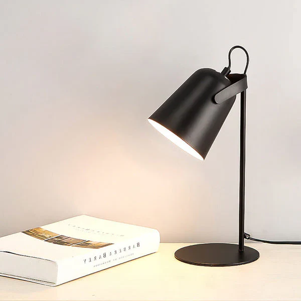 Modern iron bucket table lamp, a vibrant macaron desk lamp for Nordic-inspired home decor.