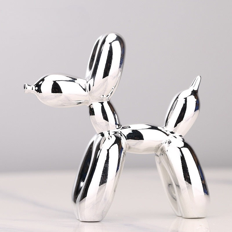 Vibrant resin balloon dog art sculpture. A whimsical animal statue, perfect for modern interior design and unique gifts.
