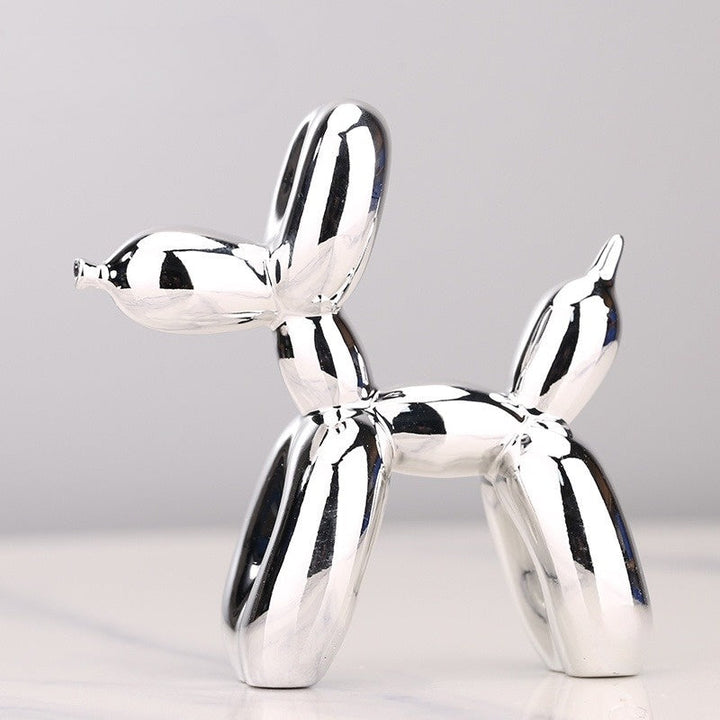 Vibrant resin balloon dog art sculpture. A whimsical animal statue, perfect for modern interior design and unique gifts.