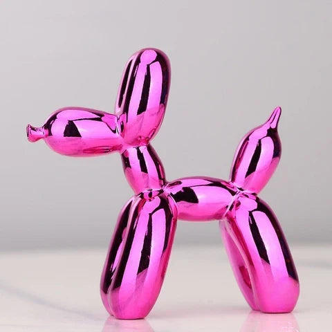 Artistic resin balloon dog statue. A playful, whimsical addition to modern home decor; perfect as a unique desktop accent.
