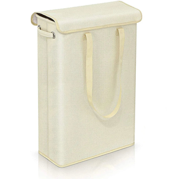 Stylish 45L slim laundry hamper with lid, a smart solution for laundry storage, fits in tight corners