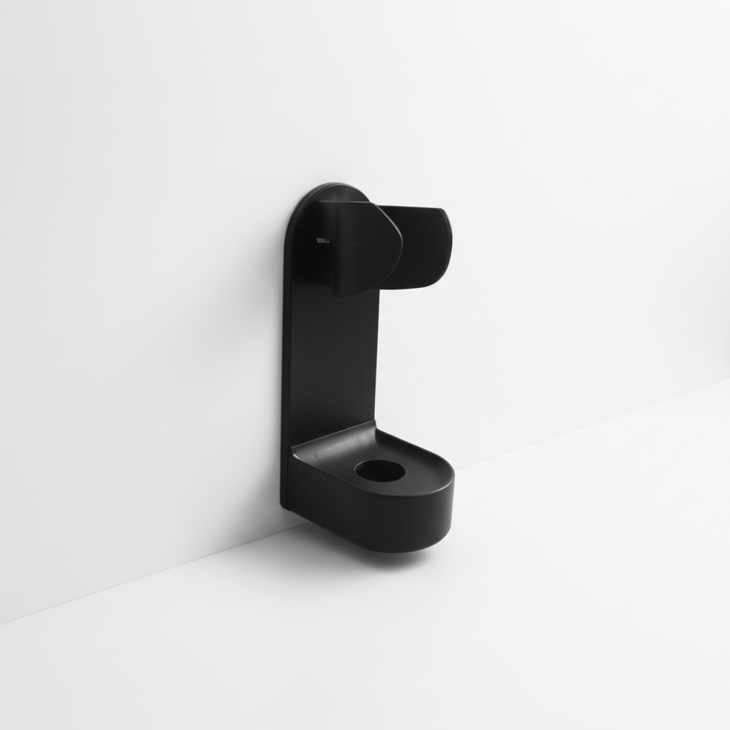 Unisex Klebender Badezimmerhalter for toothbrushes, space-saving dental care storage on bathroom wall.