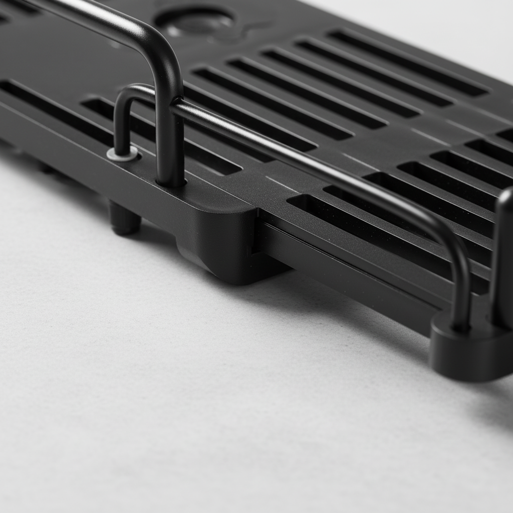 Close-up of the adjustable shower caddy showing multiple shelves and strong grip, ideal bath organizer