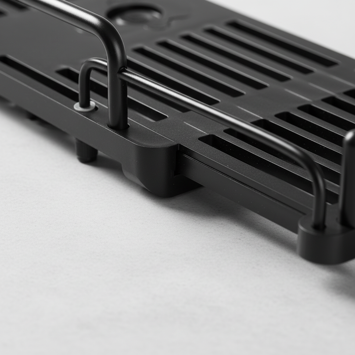 Close-up of the adjustable shower caddy showing multiple shelves and strong grip, ideal bath organizer