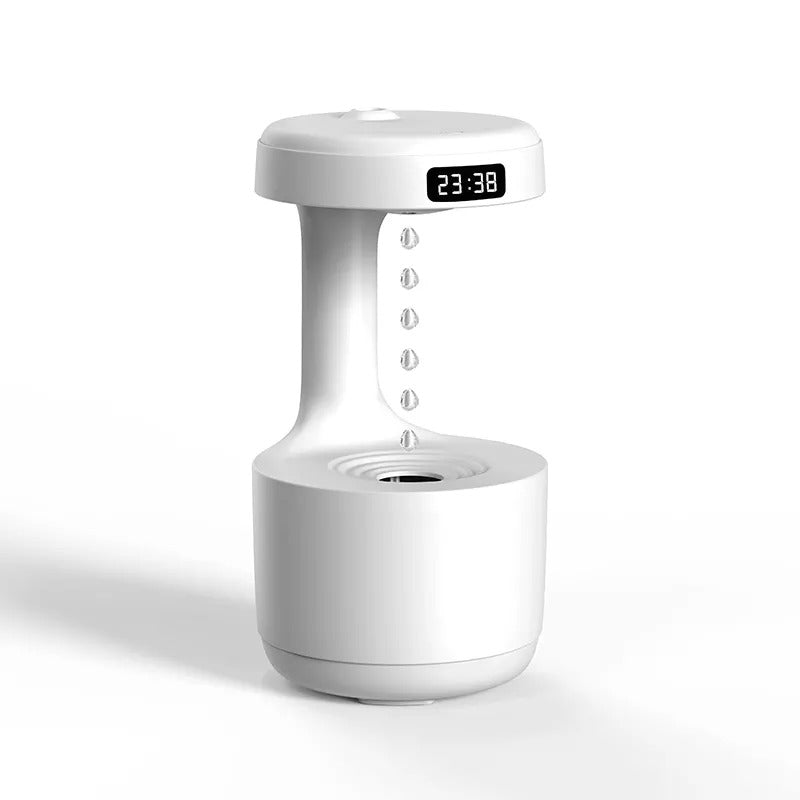 Stylish AquaGlow anti-gravity diffuser. Enhances home air quality & creates a relaxing ambiance.