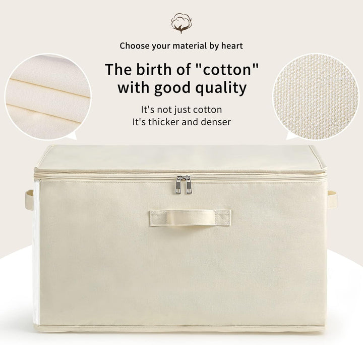 Durable canvas duffel storage for clothes, featuring dual zippers, strong handles, and a window.