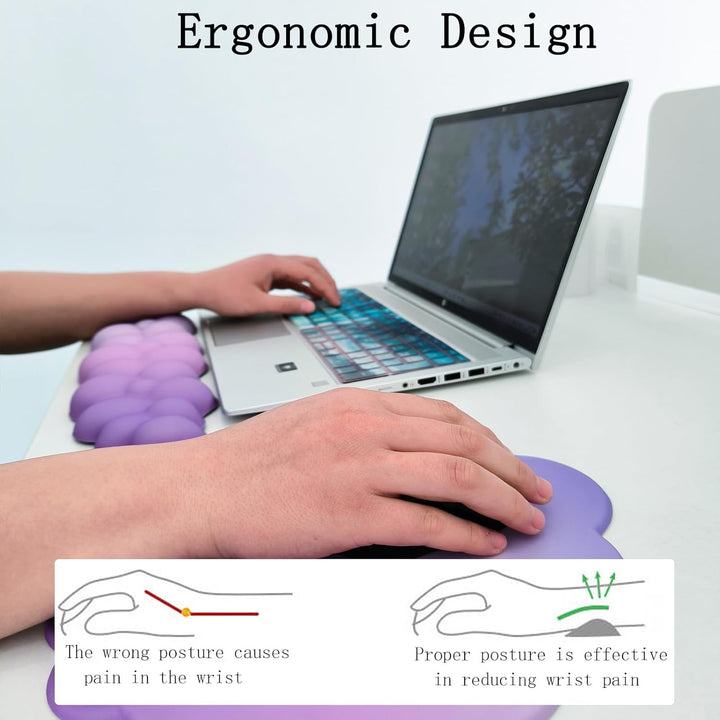 Perfect ergonomic solution: cloud wrist rest set with mouse pad and coaster for desk