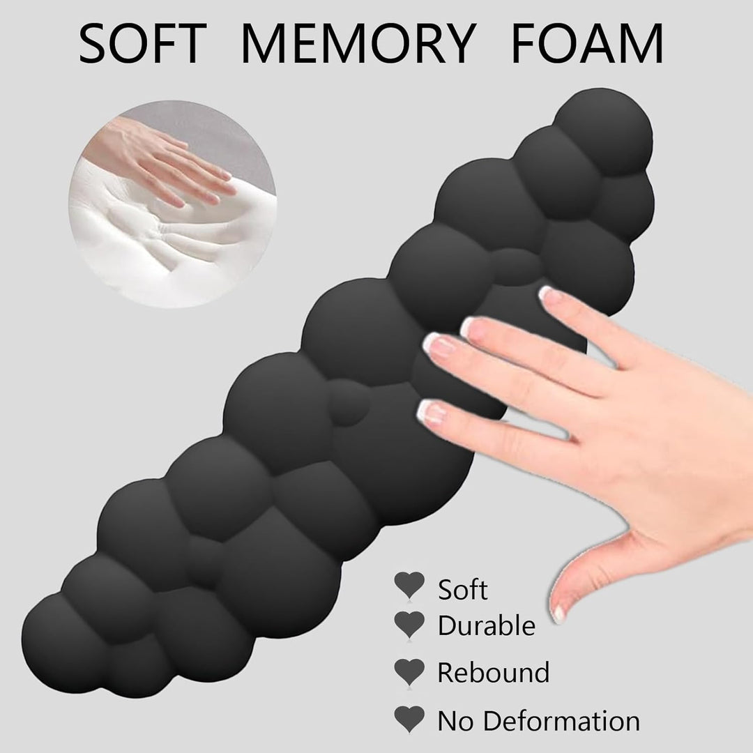 White cloud wrist rest set, including a flexible mouse pad and a sturdy coaster