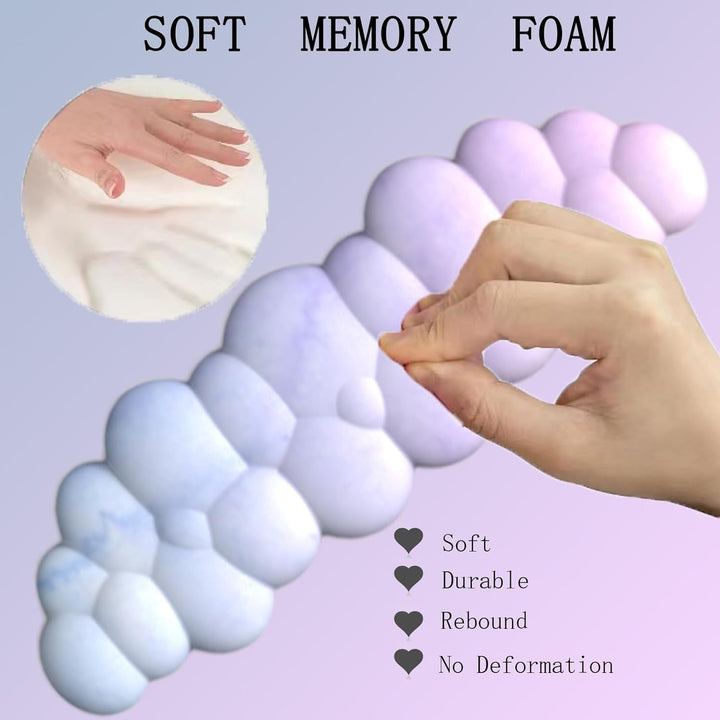 Optimal ergonomic support with cloud wrist rest, gaming mouse pad, and coaster set in white