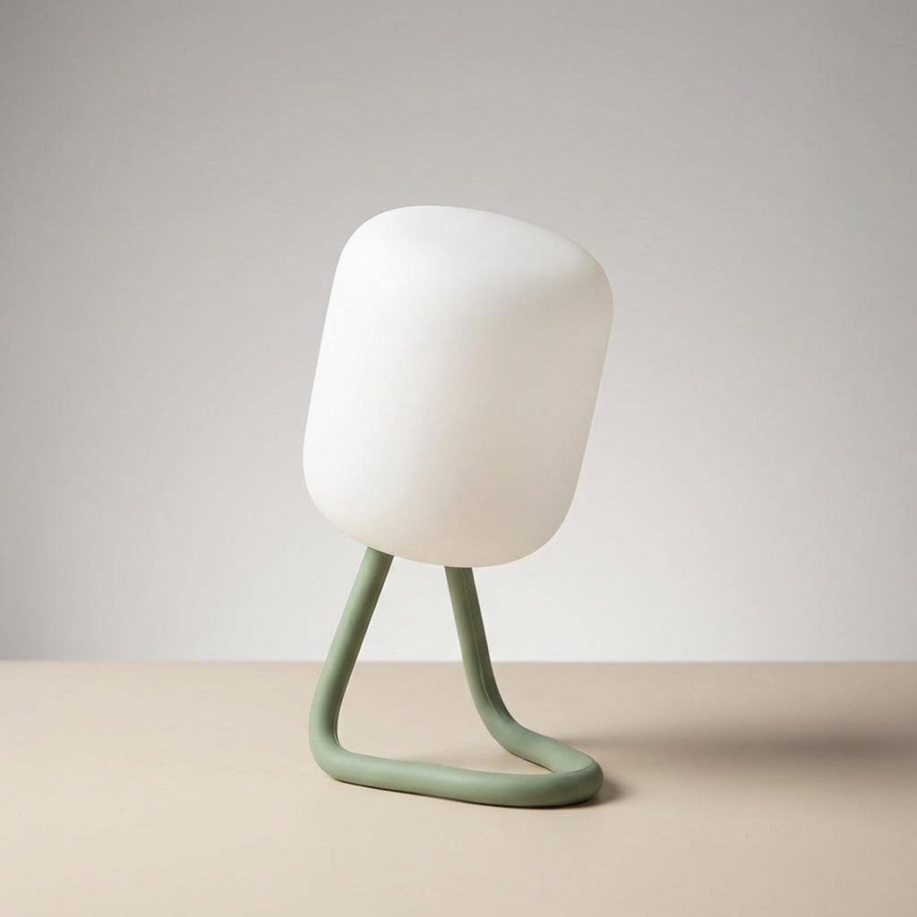 Close-up of the Softora Compact Portable LED Night Lamp, highlighting its sleek design and warm ambient light