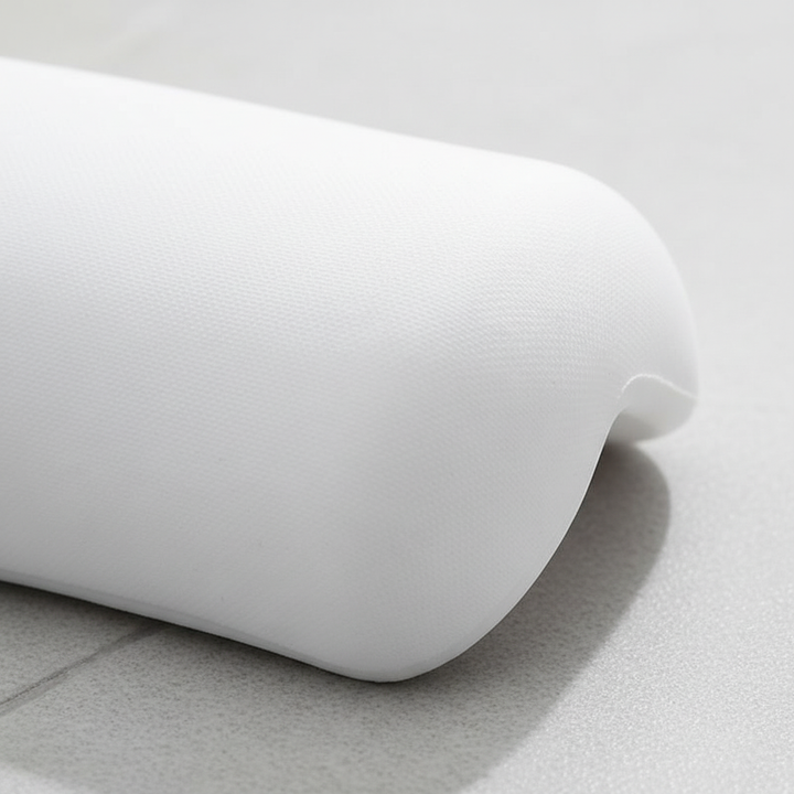 Waterproof bath pillow for neck comfort, featuring strong anti-slip suction cups for secure placement in a tub.