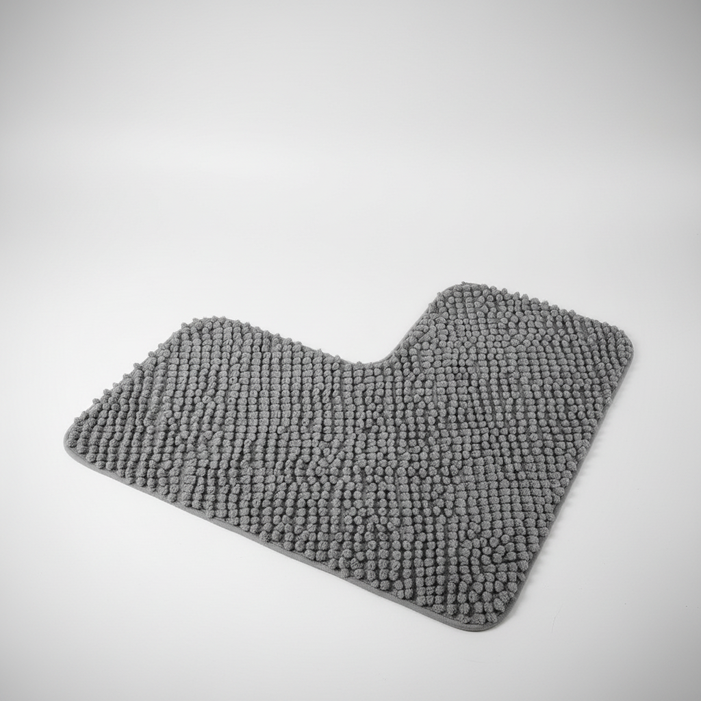 Unisex L-shaped corner bath mat in a modern bathroom setting, enhancing shower floor safety.