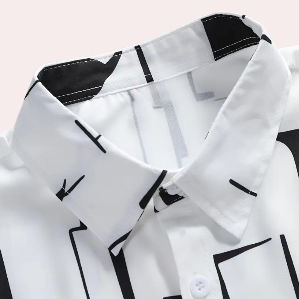 Men's classic white button-down shirt showcasing its comfortable fabric and smart casual appeal.