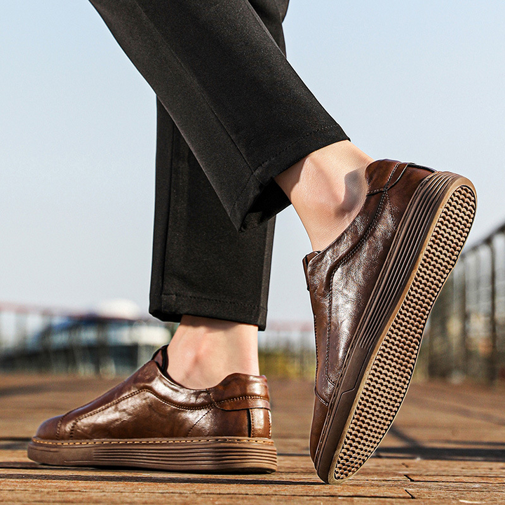 Elegant black mens dress sneakers. Hand-finished for a stylish & comfortable fit.